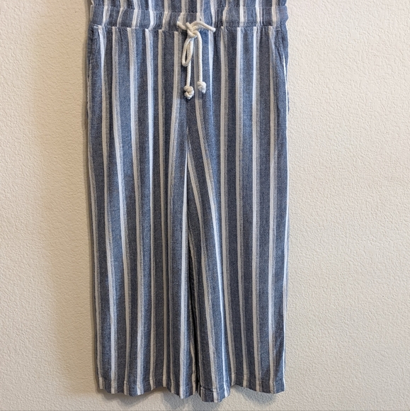 Cloth & Stone Chambray Cropped Wide Leg Romper Size X-small - Picture 3 of 8